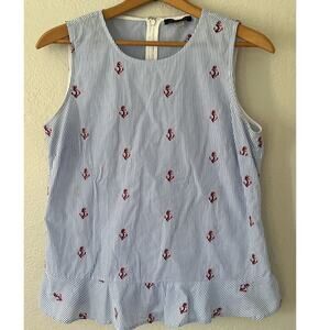 Women's Tommy Hilfiger Cotton Tank top Embroidered Anchor Striped Size Small